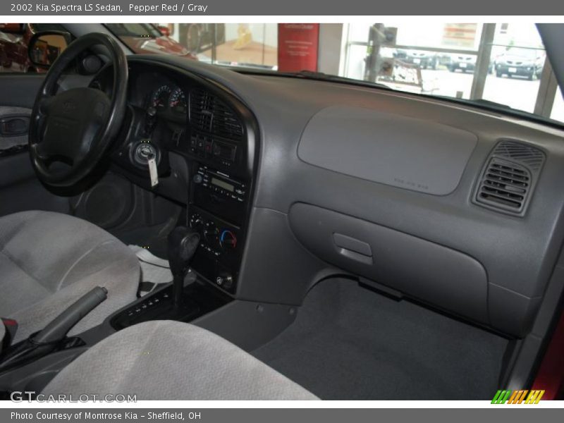 Pepper Red / Gray 2002 Kia Spectra LS Sedan