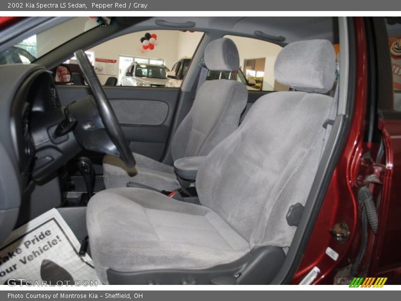 Pepper Red / Gray 2002 Kia Spectra LS Sedan