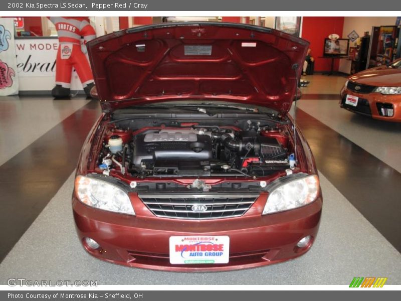 Pepper Red / Gray 2002 Kia Spectra LS Sedan