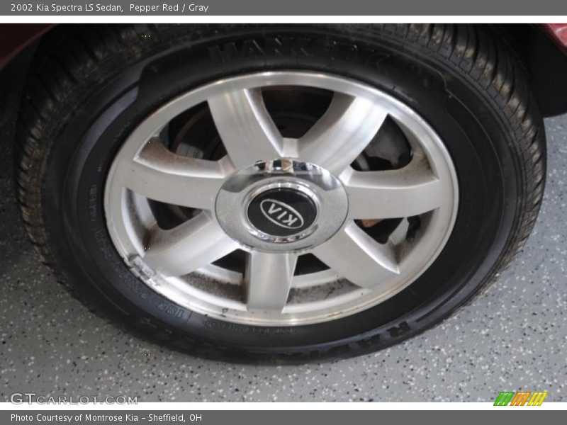 Pepper Red / Gray 2002 Kia Spectra LS Sedan
