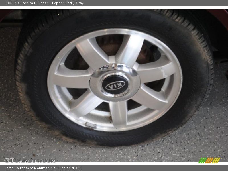 Pepper Red / Gray 2002 Kia Spectra LS Sedan
