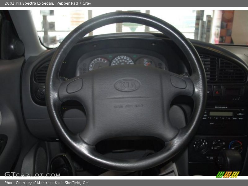 Pepper Red / Gray 2002 Kia Spectra LS Sedan