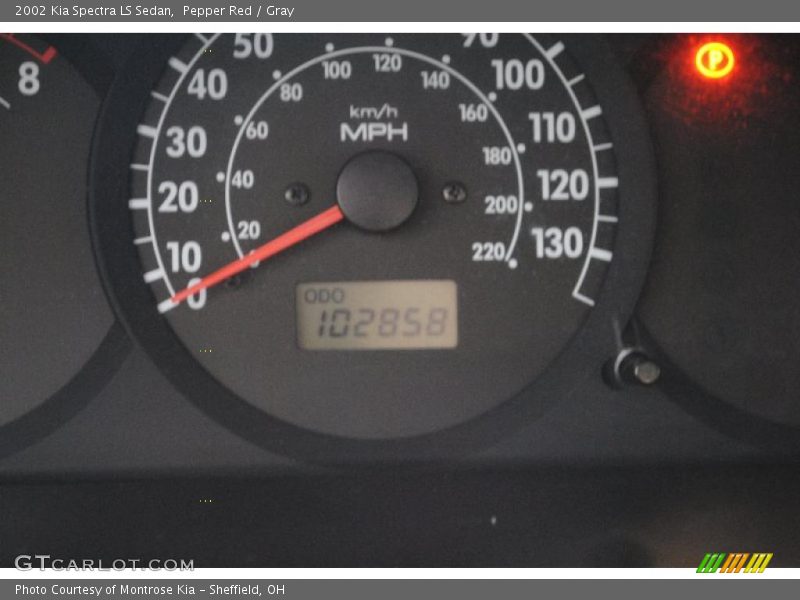 Pepper Red / Gray 2002 Kia Spectra LS Sedan
