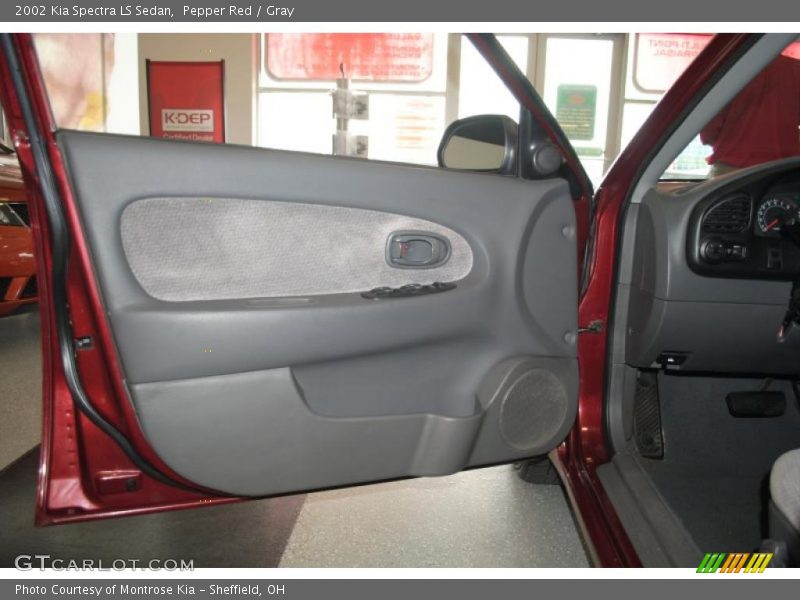 Pepper Red / Gray 2002 Kia Spectra LS Sedan