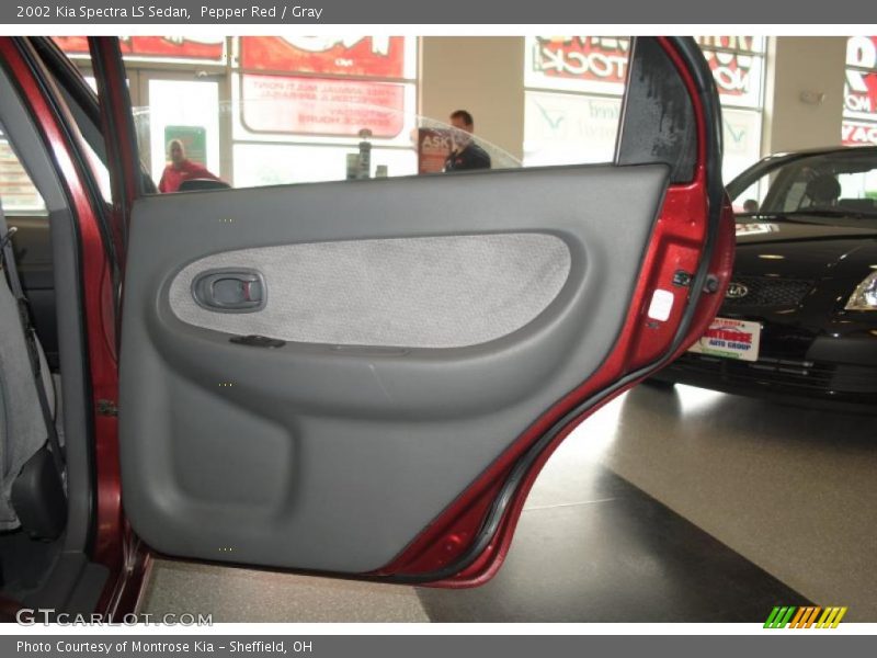 Pepper Red / Gray 2002 Kia Spectra LS Sedan