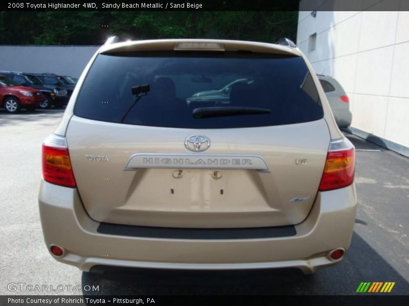 Sandy Beach Metallic / Sand Beige 2008 Toyota Highlander 4WD