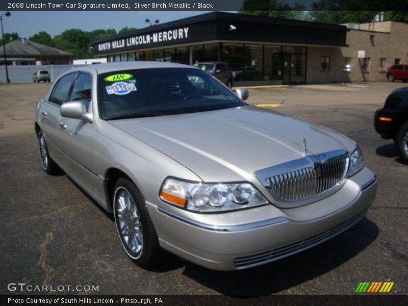 Silver Birch Metallic / Black 2008 Lincoln Town Car Signature Limited