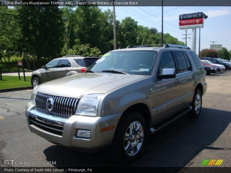 Vapor Silver Metallic / Charcoal Black 2008 Mercury Mountaineer Premier AWD