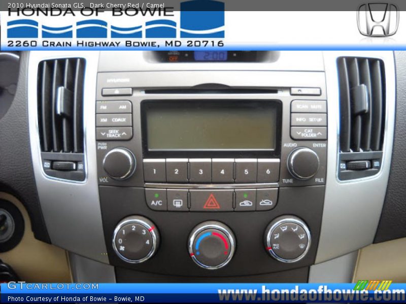 Dark Cherry Red / Camel 2010 Hyundai Sonata GLS