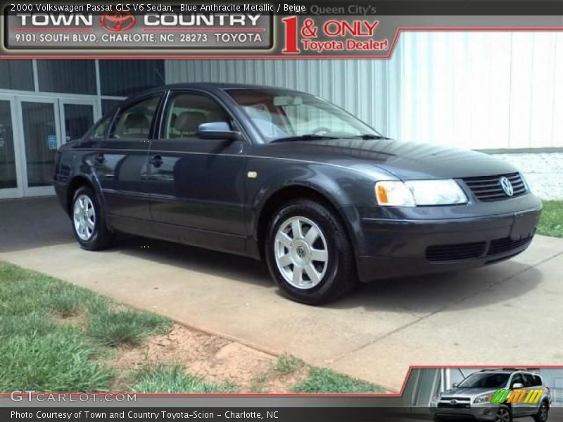 Blue Anthracite Metallic / Beige 2000 Volkswagen Passat GLS V6 Sedan