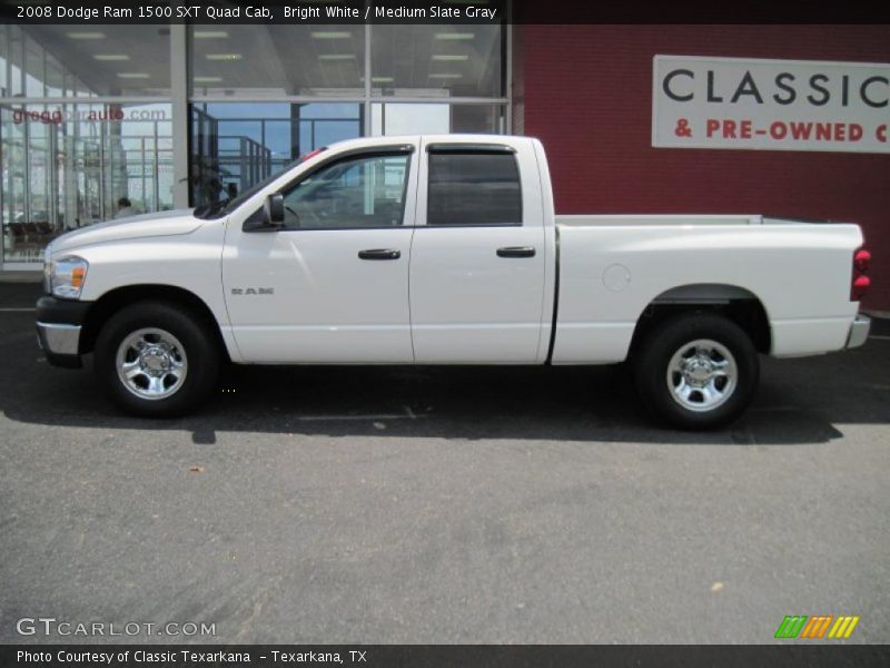 Bright White / Medium Slate Gray 2008 Dodge Ram 1500 SXT Quad Cab