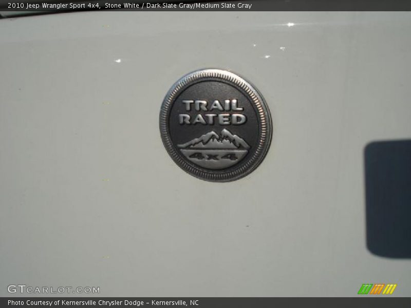 Stone White / Dark Slate Gray/Medium Slate Gray 2010 Jeep Wrangler Sport 4x4