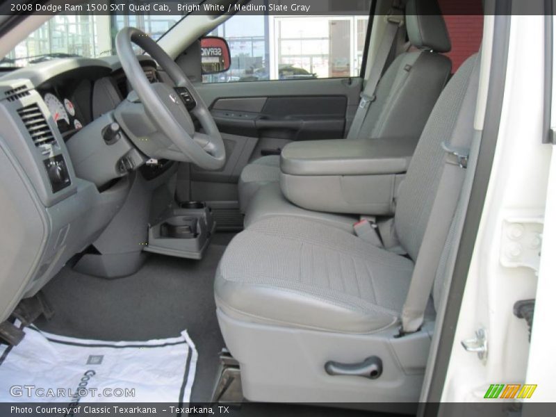 Bright White / Medium Slate Gray 2008 Dodge Ram 1500 SXT Quad Cab