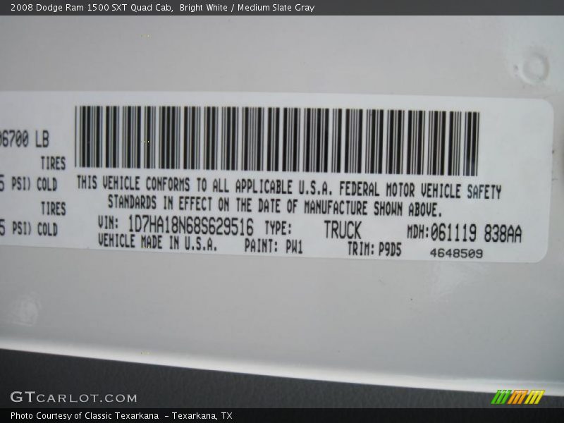 Bright White / Medium Slate Gray 2008 Dodge Ram 1500 SXT Quad Cab