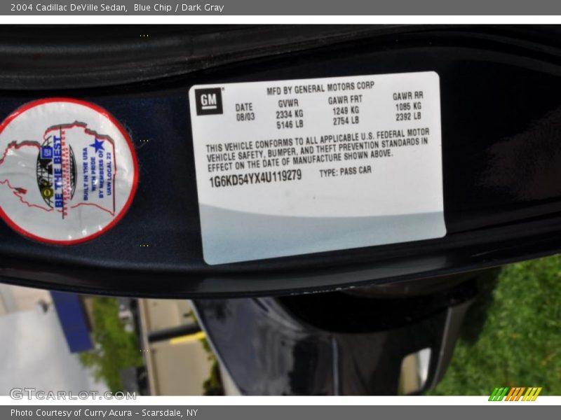Blue Chip / Dark Gray 2004 Cadillac DeVille Sedan