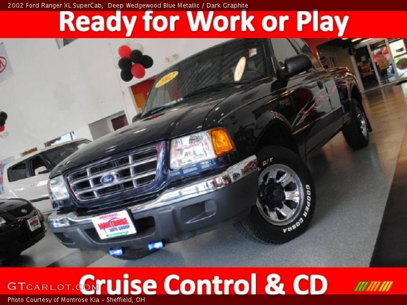 Deep Wedgewood Blue Metallic / Dark Graphite 2002 Ford Ranger XL SuperCab