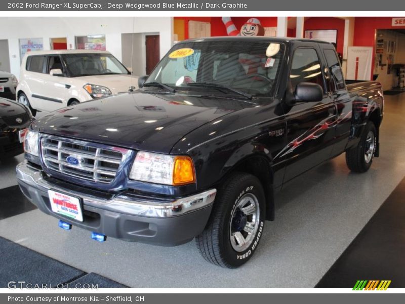 Deep Wedgewood Blue Metallic / Dark Graphite 2002 Ford Ranger XL SuperCab