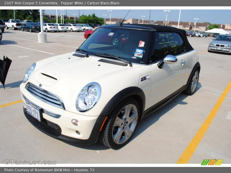 Pepper White / Carbon Black/Black 2007 Mini Cooper S Convertible