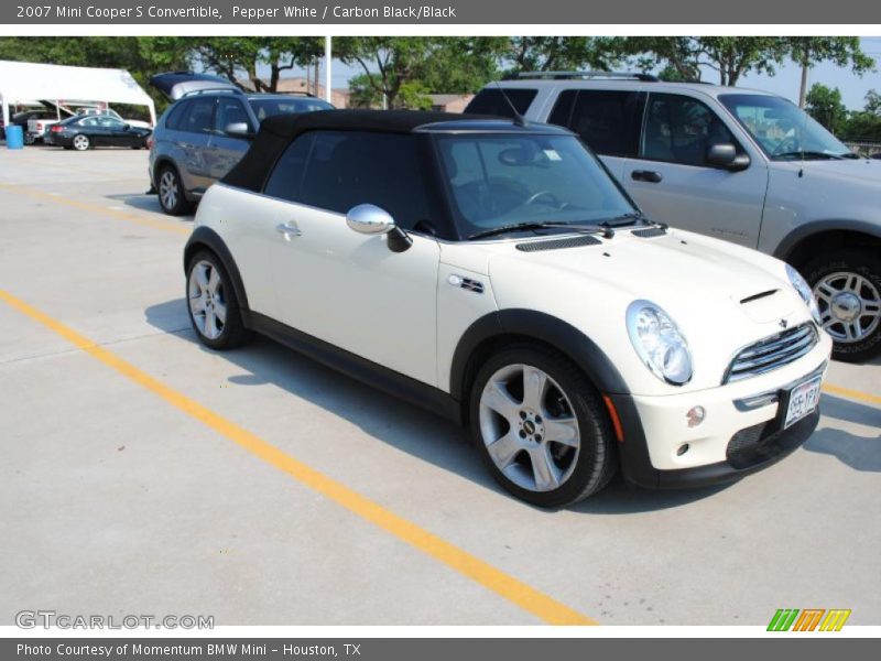 Pepper White / Carbon Black/Black 2007 Mini Cooper S Convertible