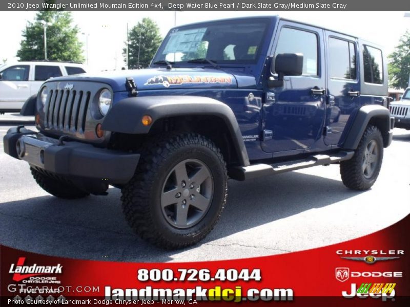 Deep Water Blue Pearl / Dark Slate Gray/Medium Slate Gray 2010 Jeep Wrangler Unlimited Mountain Edition 4x4