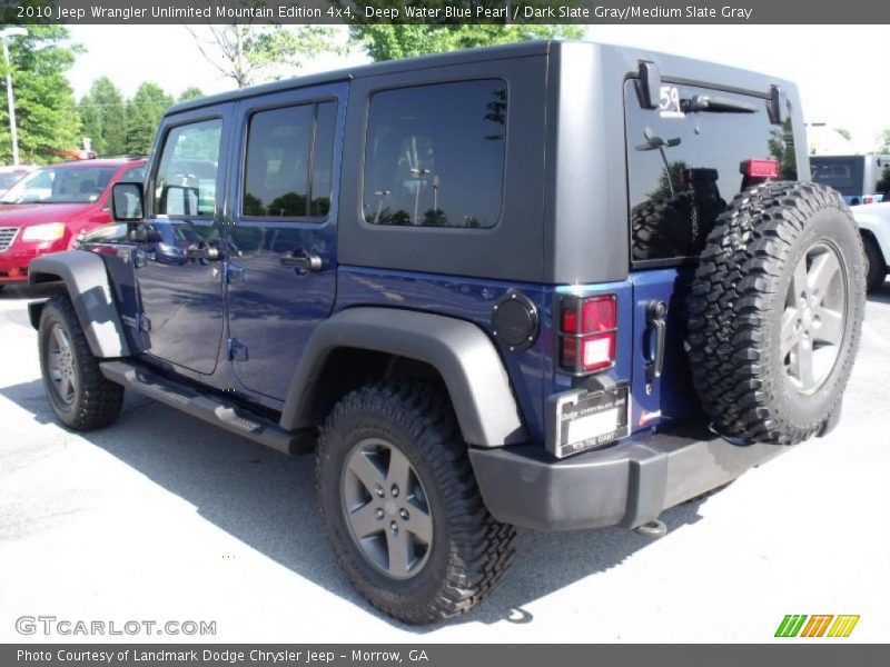 Deep Water Blue Pearl / Dark Slate Gray/Medium Slate Gray 2010 Jeep Wrangler Unlimited Mountain Edition 4x4