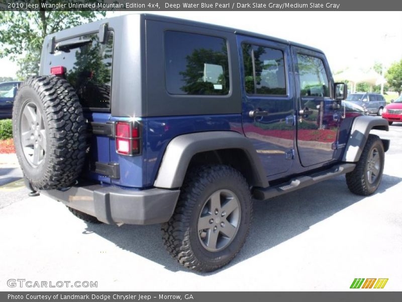 Deep Water Blue Pearl / Dark Slate Gray/Medium Slate Gray 2010 Jeep Wrangler Unlimited Mountain Edition 4x4