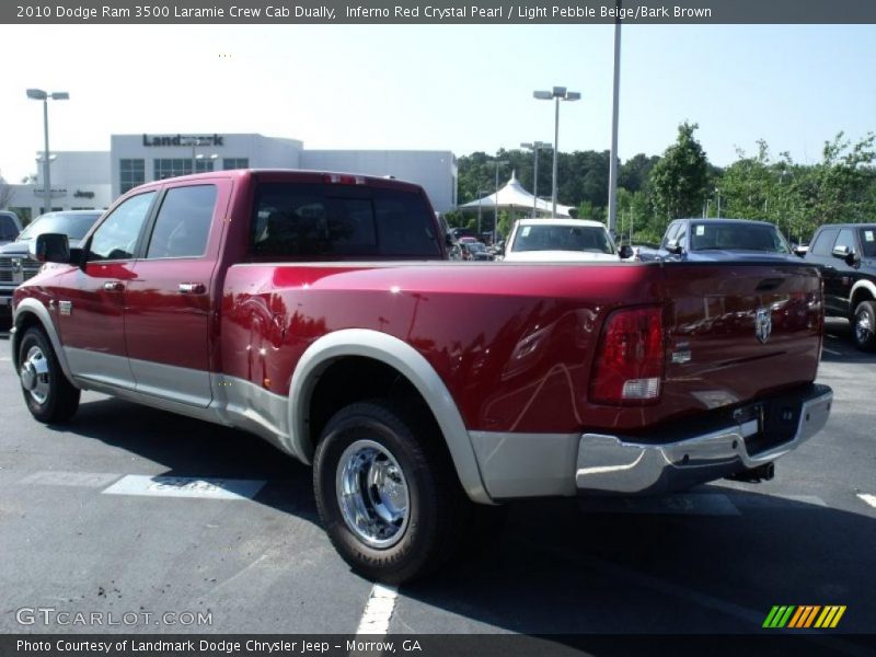 Inferno Red Crystal Pearl / Light Pebble Beige/Bark Brown 2010 Dodge Ram 3500 Laramie Crew Cab Dually