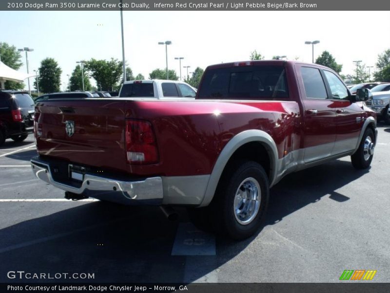 Inferno Red Crystal Pearl / Light Pebble Beige/Bark Brown 2010 Dodge Ram 3500 Laramie Crew Cab Dually