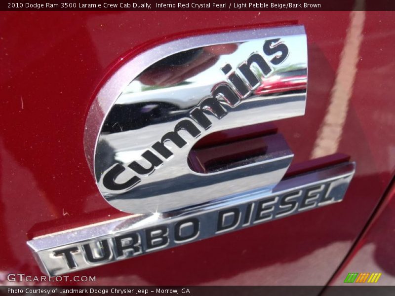 Inferno Red Crystal Pearl / Light Pebble Beige/Bark Brown 2010 Dodge Ram 3500 Laramie Crew Cab Dually