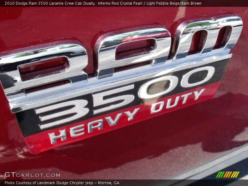 Inferno Red Crystal Pearl / Light Pebble Beige/Bark Brown 2010 Dodge Ram 3500 Laramie Crew Cab Dually