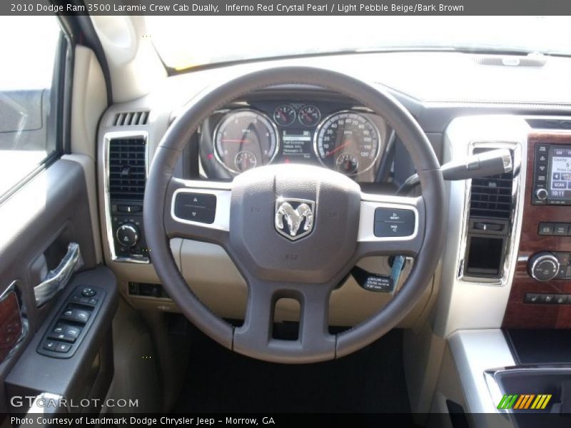 Inferno Red Crystal Pearl / Light Pebble Beige/Bark Brown 2010 Dodge Ram 3500 Laramie Crew Cab Dually