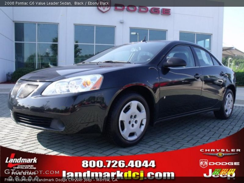 Black / Ebony Black 2008 Pontiac G6 Value Leader Sedan