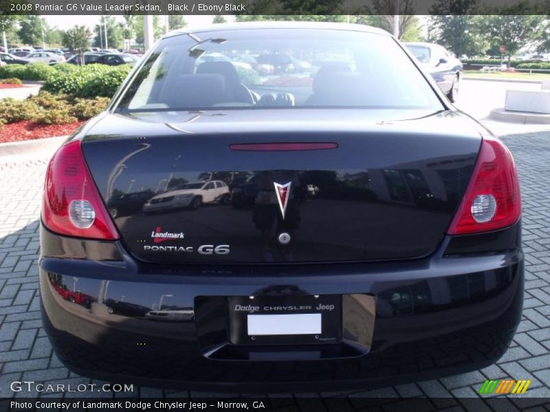 Black / Ebony Black 2008 Pontiac G6 Value Leader Sedan