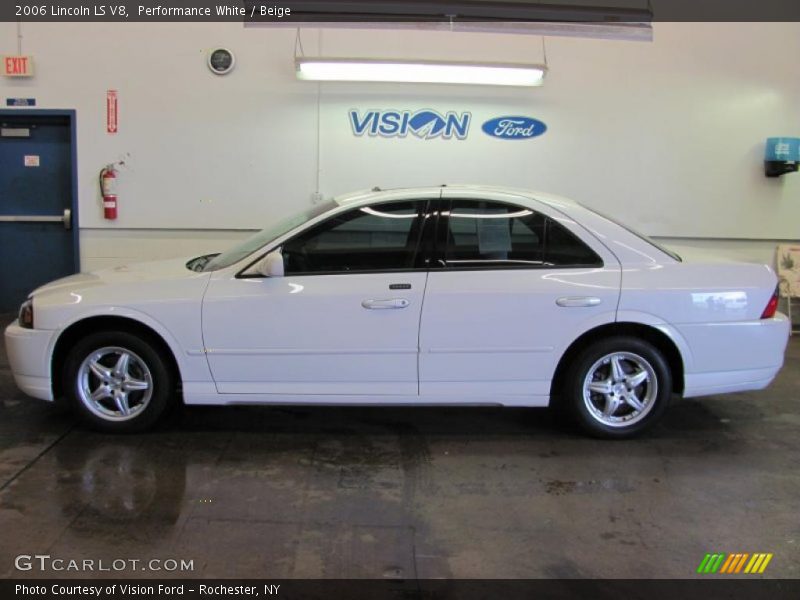 Performance White / Beige 2006 Lincoln LS V8