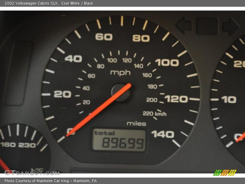 Cool White / Black 2002 Volkswagen Cabrio GLX