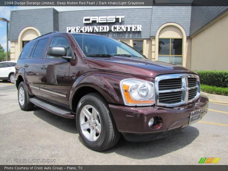 Deep Molten Red Pearl / Dark Khaki/Light Graystone 2004 Dodge Durango Limited