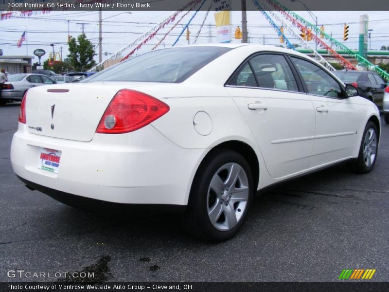 Ivory White / Ebony Black 2008 Pontiac G6 Sedan