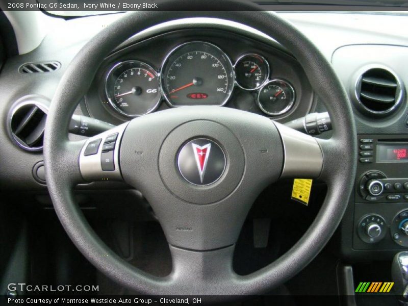 Ivory White / Ebony Black 2008 Pontiac G6 Sedan