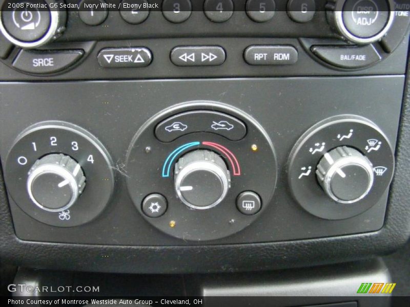 Ivory White / Ebony Black 2008 Pontiac G6 Sedan