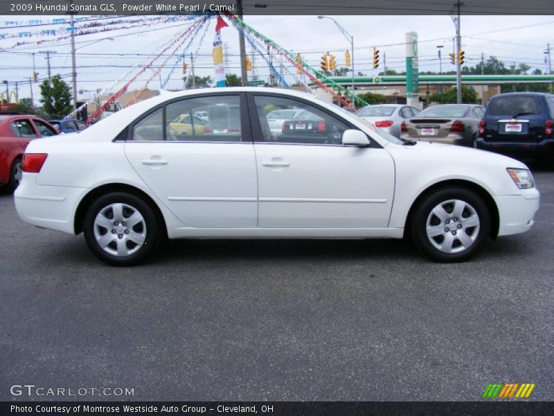 Powder White Pearl / Camel 2009 Hyundai Sonata GLS
