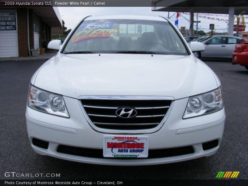 Powder White Pearl / Camel 2009 Hyundai Sonata GLS