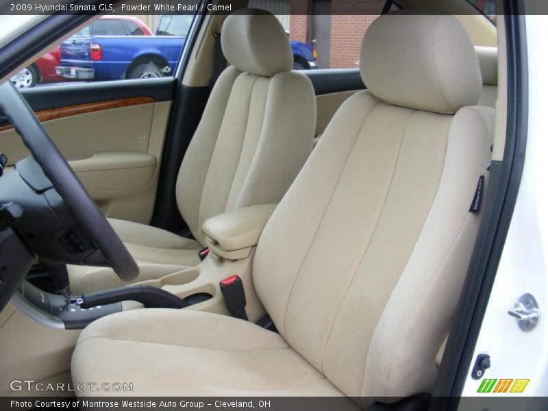 Powder White Pearl / Camel 2009 Hyundai Sonata GLS