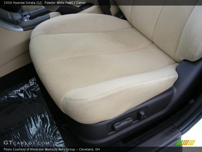 Powder White Pearl / Camel 2009 Hyundai Sonata GLS