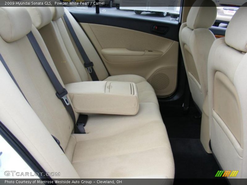 Powder White Pearl / Camel 2009 Hyundai Sonata GLS