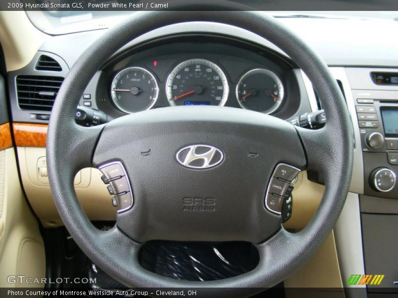 Powder White Pearl / Camel 2009 Hyundai Sonata GLS
