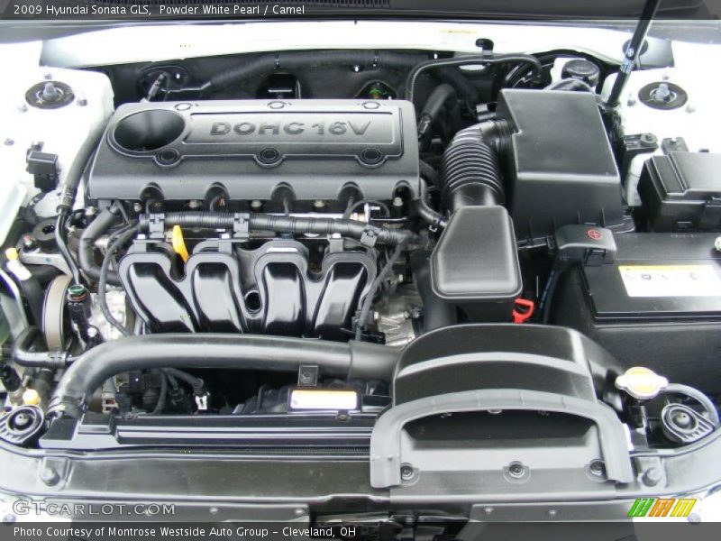Powder White Pearl / Camel 2009 Hyundai Sonata GLS