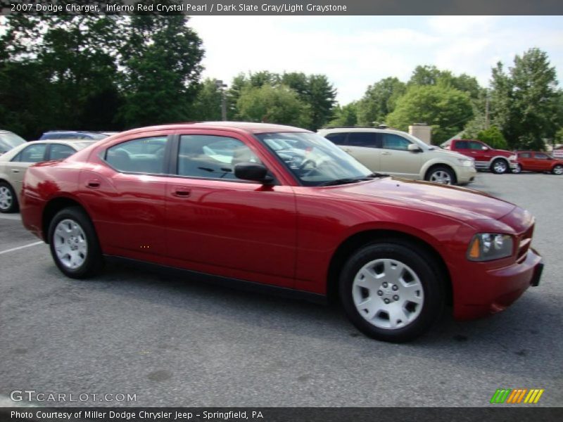 Inferno Red Crystal Pearl / Dark Slate Gray/Light Graystone 2007 Dodge Charger