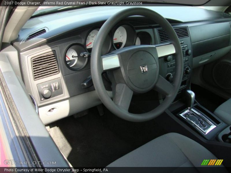 Inferno Red Crystal Pearl / Dark Slate Gray/Light Graystone 2007 Dodge Charger