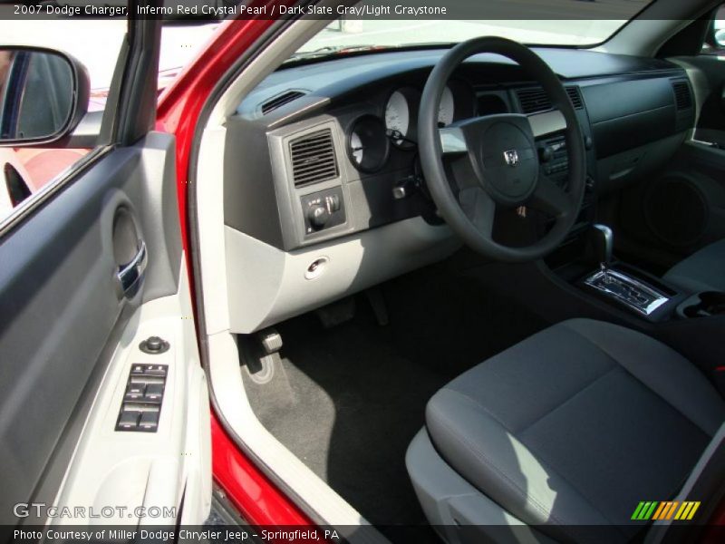 Inferno Red Crystal Pearl / Dark Slate Gray/Light Graystone 2007 Dodge Charger