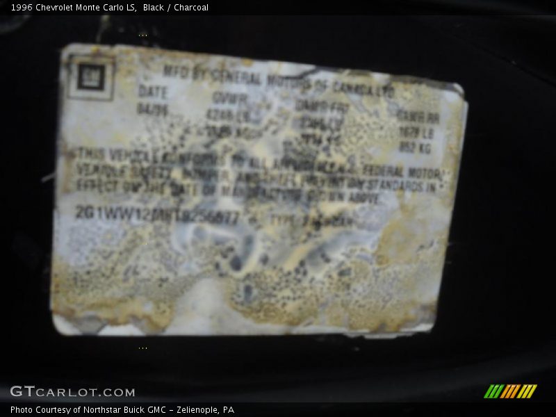 Black / Charcoal 1996 Chevrolet Monte Carlo LS